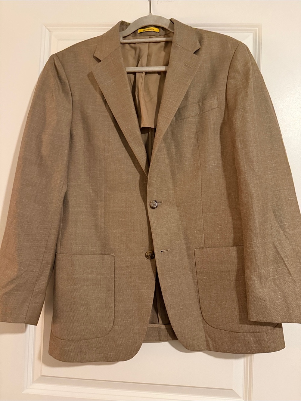Hickey Freeman Tan Linen-Blend Sport Coat